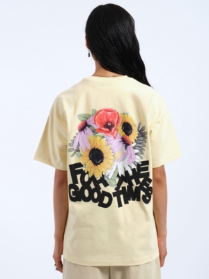 Dr.Denim Trooper Tee Light Yellow Flower Times