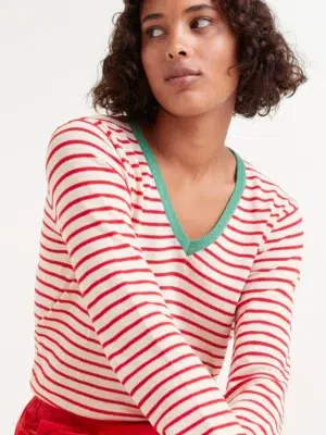 Compania Fantastica Strickpullover gestreift rot