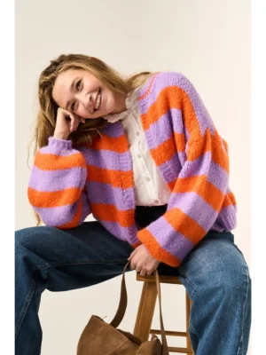 Mindtraveler Strickjacke Aura Lavendel Orange